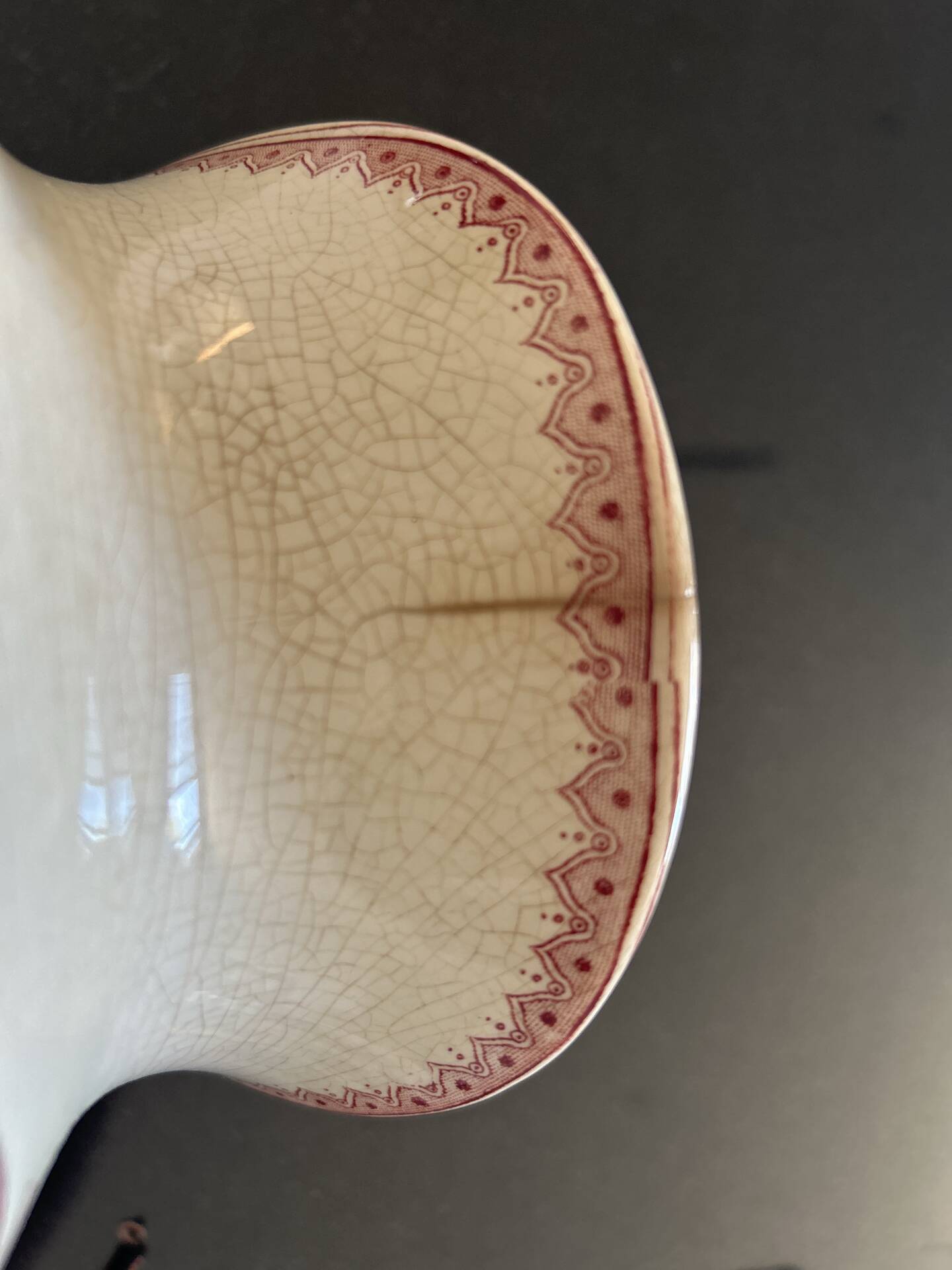 Antique Broc Sarreguemines U&Cie "Rosette" + matching piece – around 1910