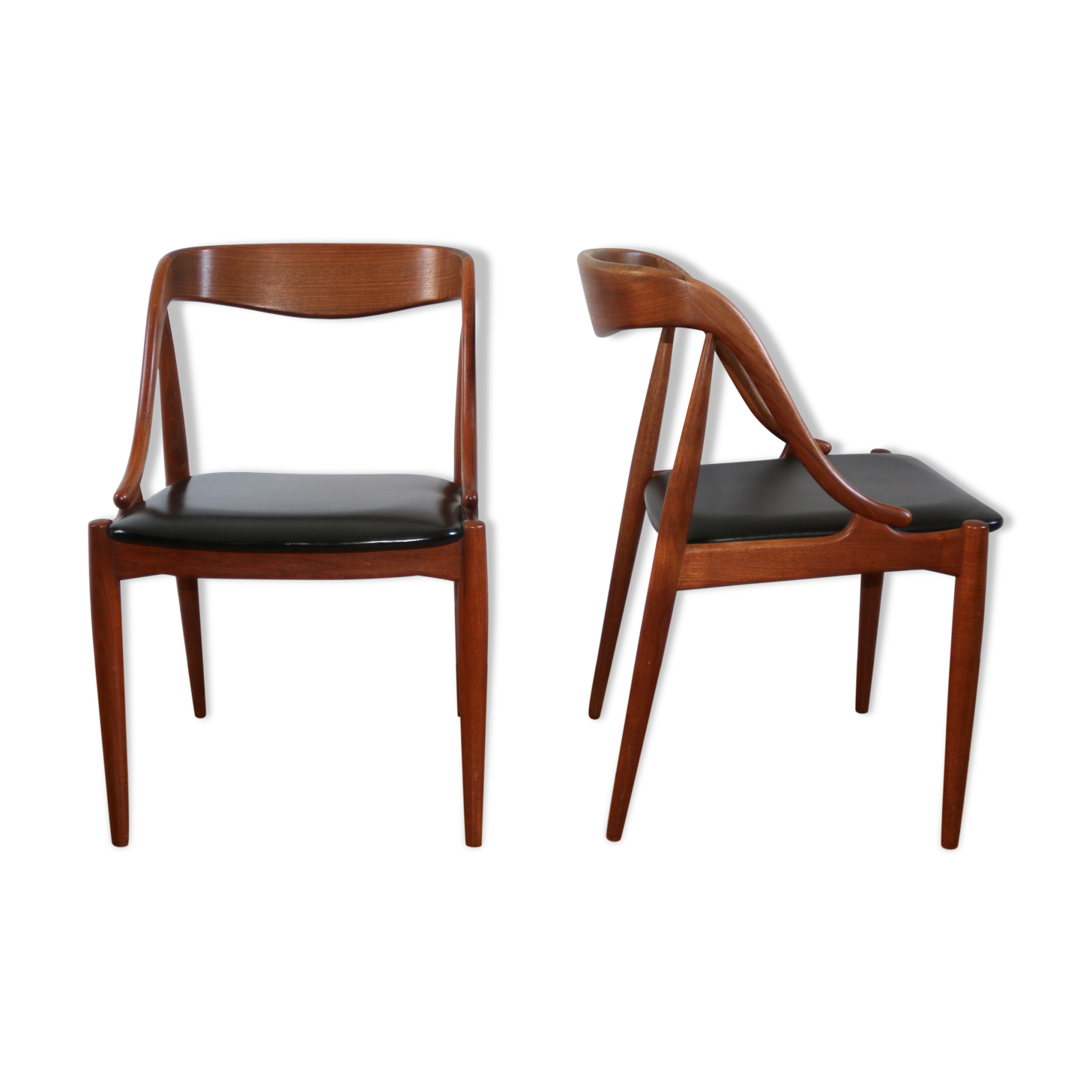 Pair of Scandinavian teak chairs Johannes Andersen 1960