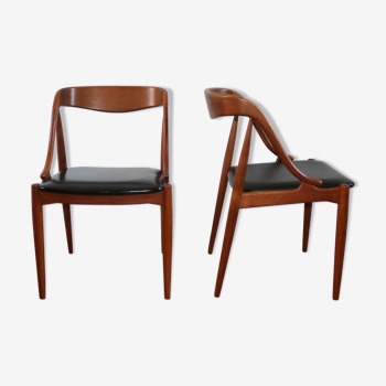 Pair of Scandinavian teak chairs Johannes Andersen 1960