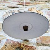 Set of 3 industrial pendant lights in blue enamelled sheet metal