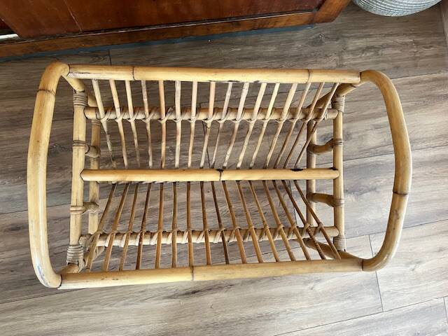 Rattan magazine rack