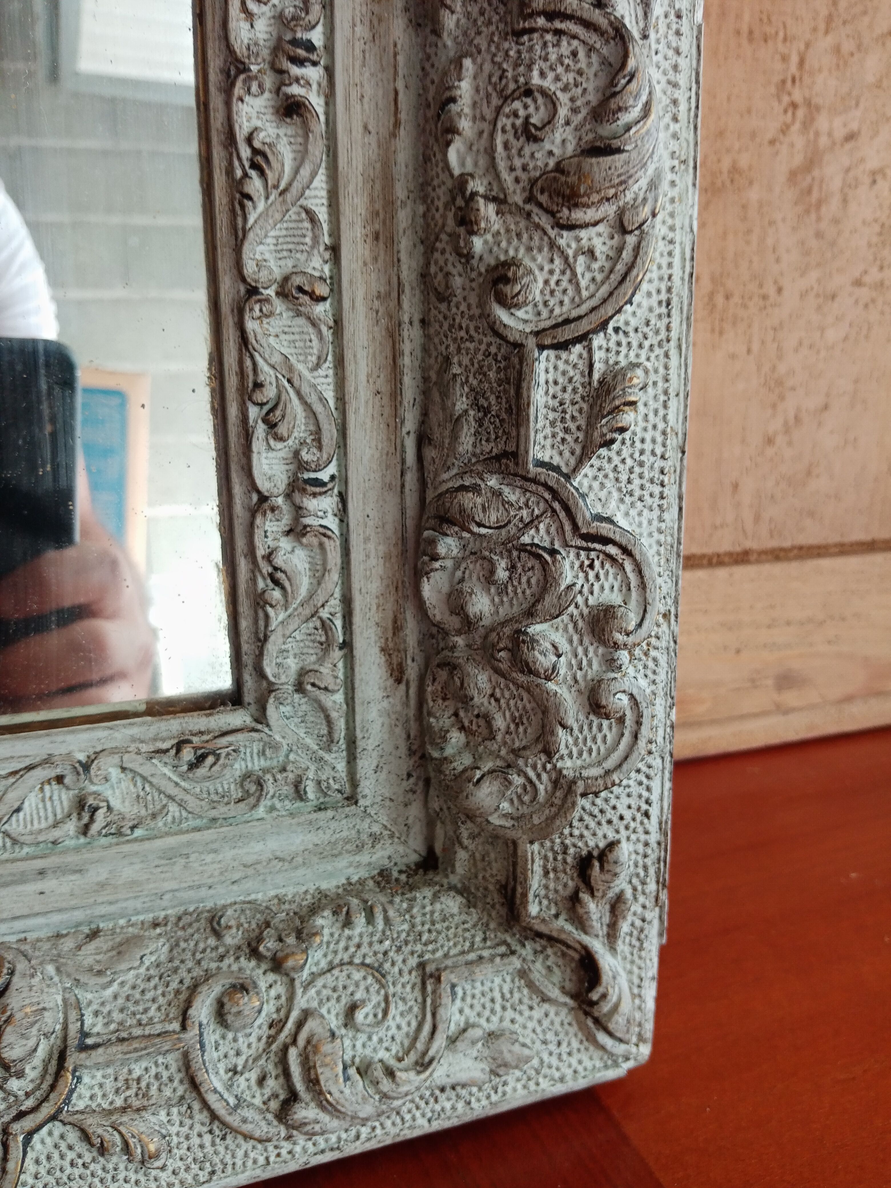 Old patinated mirror 86 X 62 cm