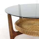 Round coffee table with magazine holder "Hilla"