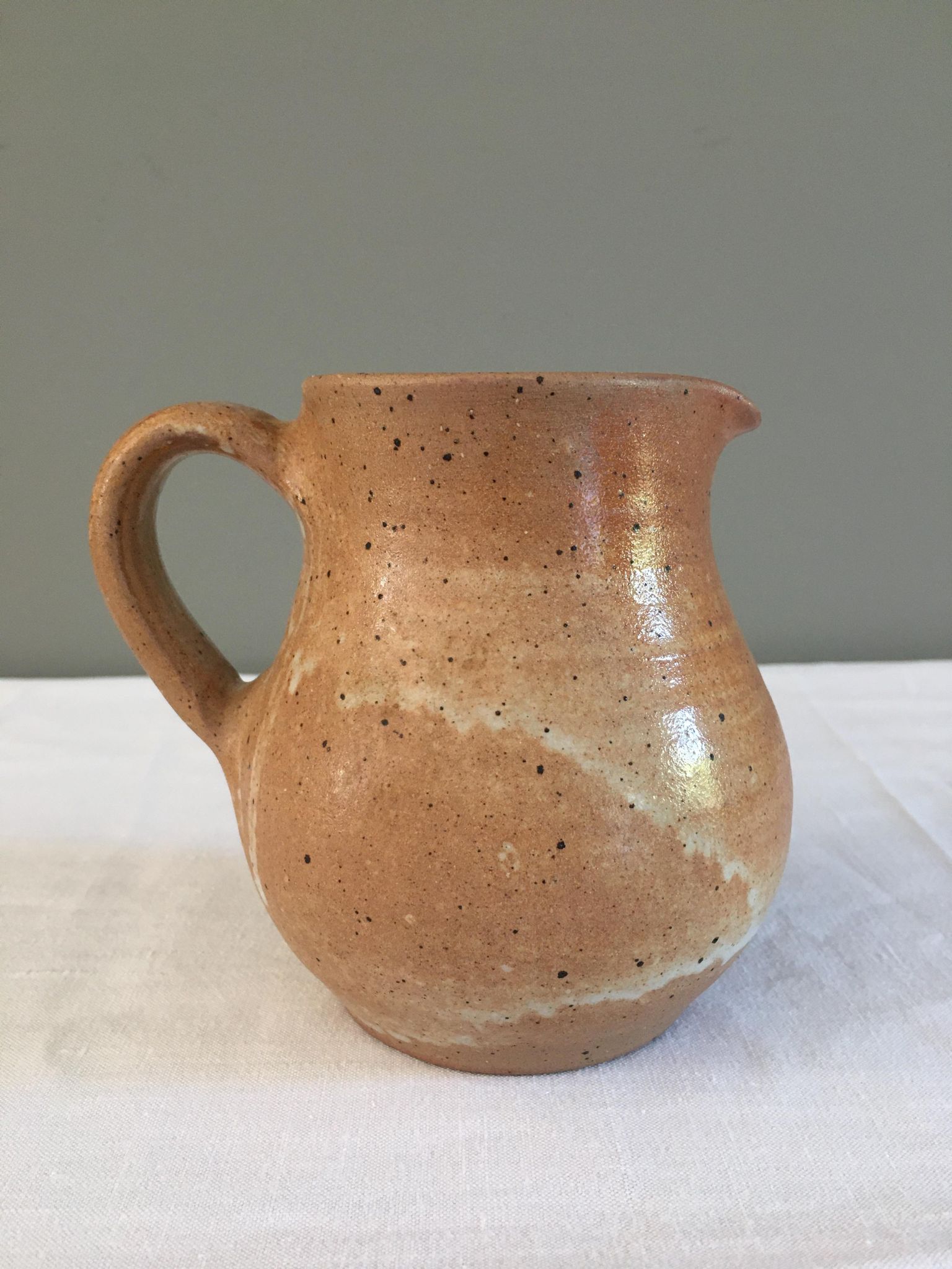 Vintage enamelled stoneware carafe