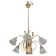 Art Deco Murano Glass and Brass Chandelier, 6 light, 1950