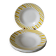 Lot of 4 hollow digoin sarreguemines yellow stripes 1950