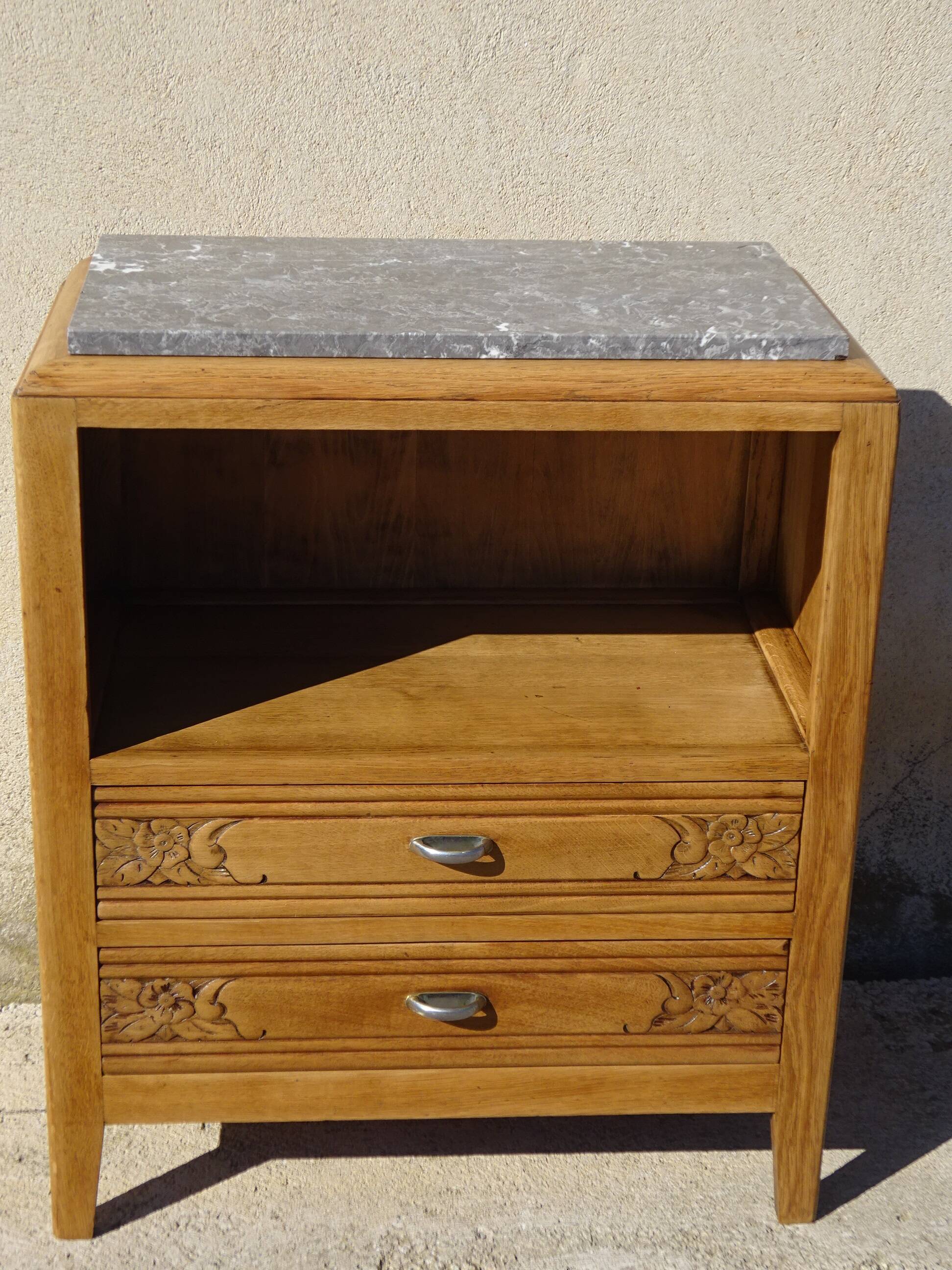 Large oak bedside cabinet