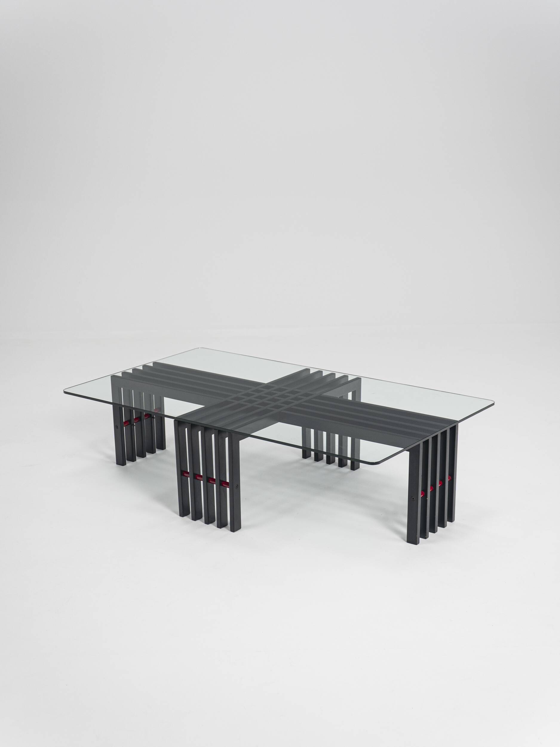 Table basse à cadre en bois, Italie, années 1970