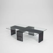 Table basse à cadre en bois, Italie, années 1970