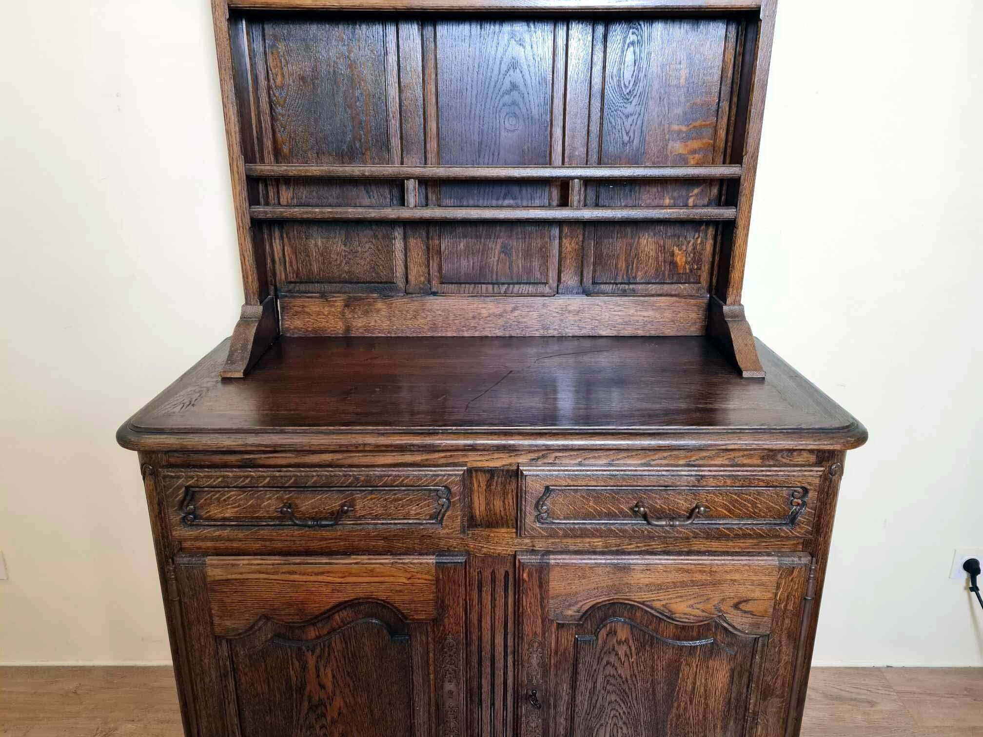 Vaisselier style louis xv en bois massif vers 1950