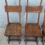 Set of table and 4 mountain chairs in solid oak