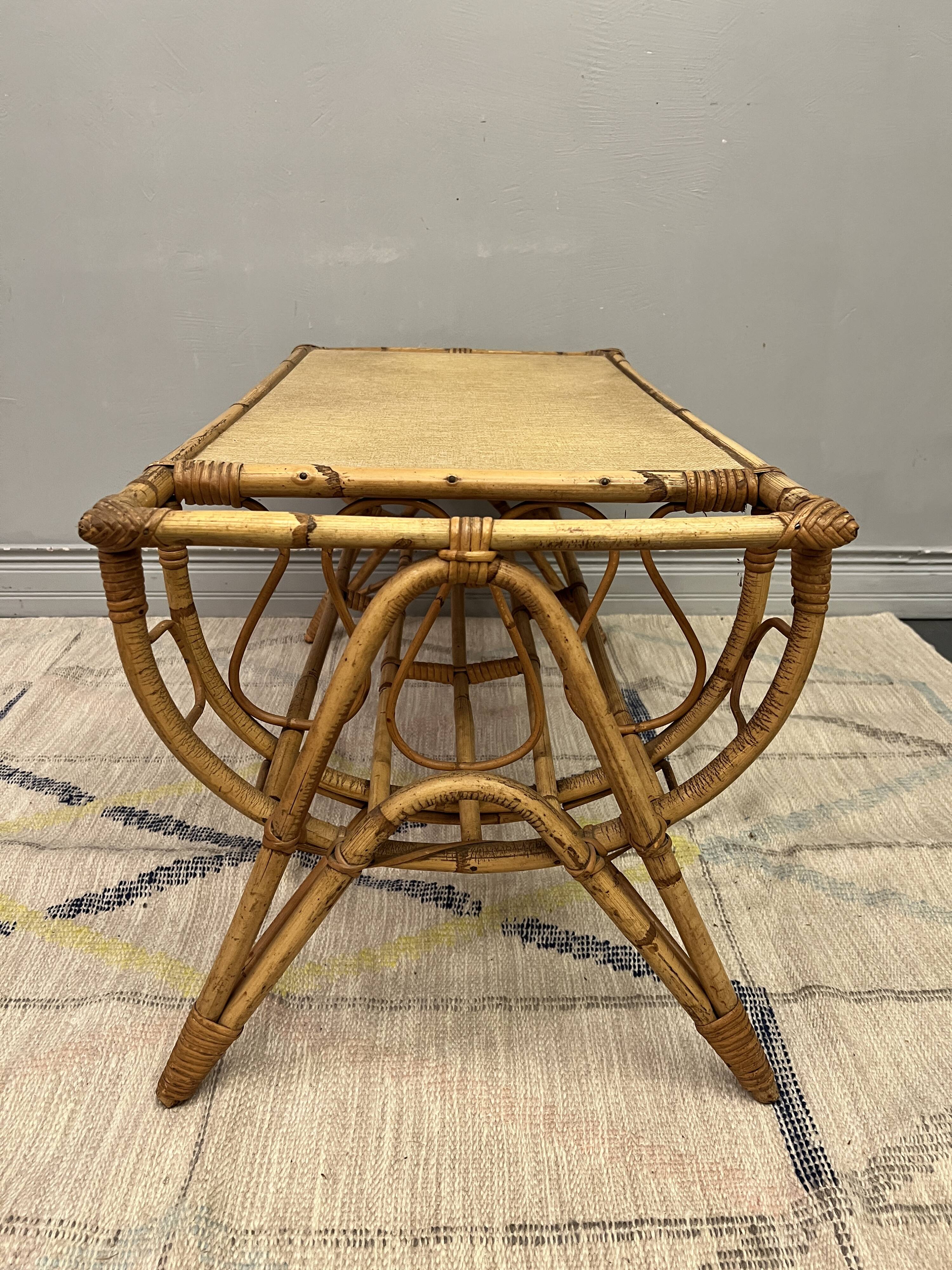 Vintage rattan coffee table