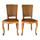 Pair of Louis XV style chairs - Rattan cane seat