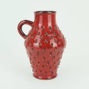Italian mid century vase fratelli fanciullacci strawberry sgraffito decor 1960s 1970s
