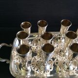 Top with 12 silver metal glasses