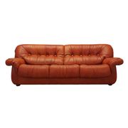 Canapé en cuir rouge, design italien, années 1970, fabricant : PelleRossi