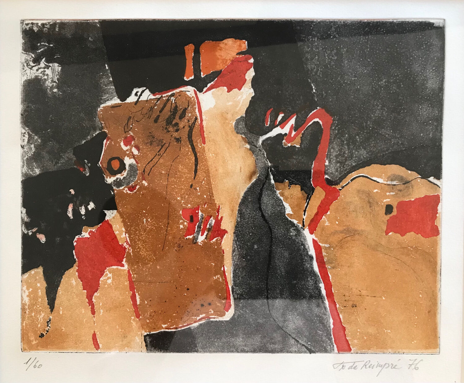 Aquatint engraving, 1976, by Thibaut de RÉIMPRÉ (1949-2023).