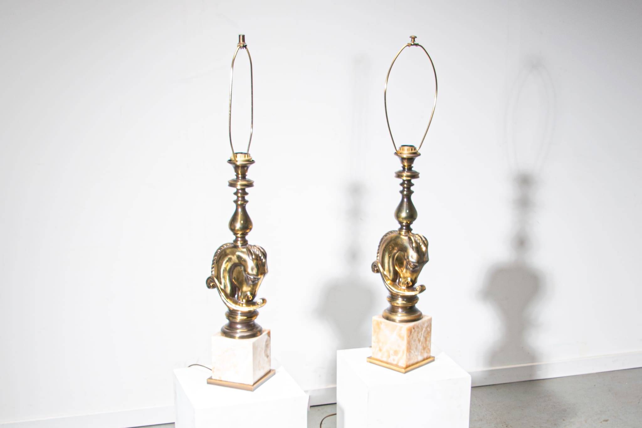 Ensemble de lampes de table à tête de cheval Deknudt