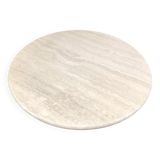 Vintage round ravertine coffee table, 1970s