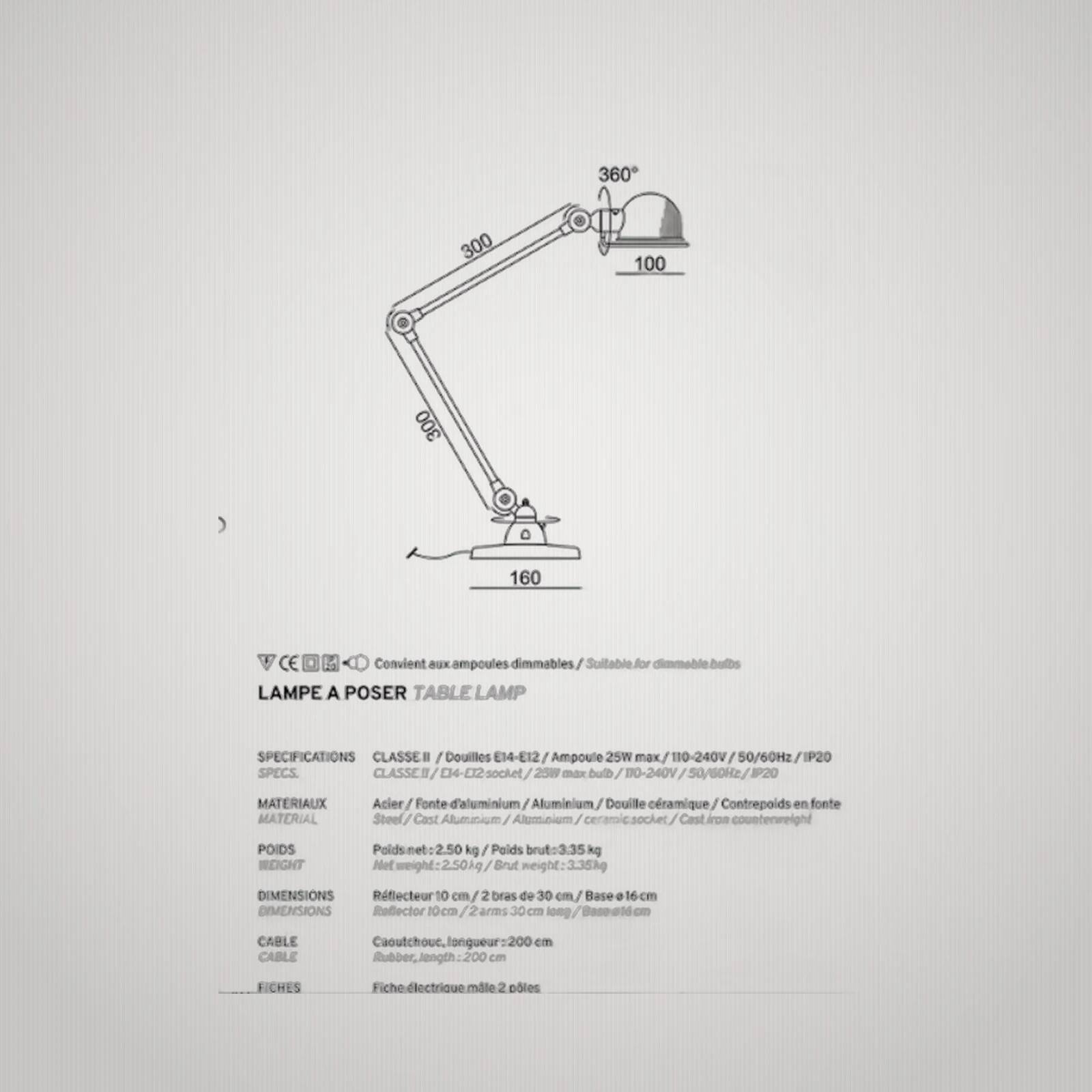 Jielde signal lamp si333 2 arms 30 cm orange base