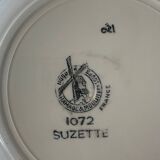 Mismatched blue soup plates