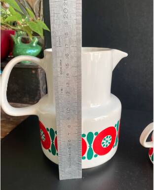 Vintage Melitta Germany Coffee Pot and Creamer - 70s Retro Pattern