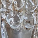 Verres motif plume, lot de 6