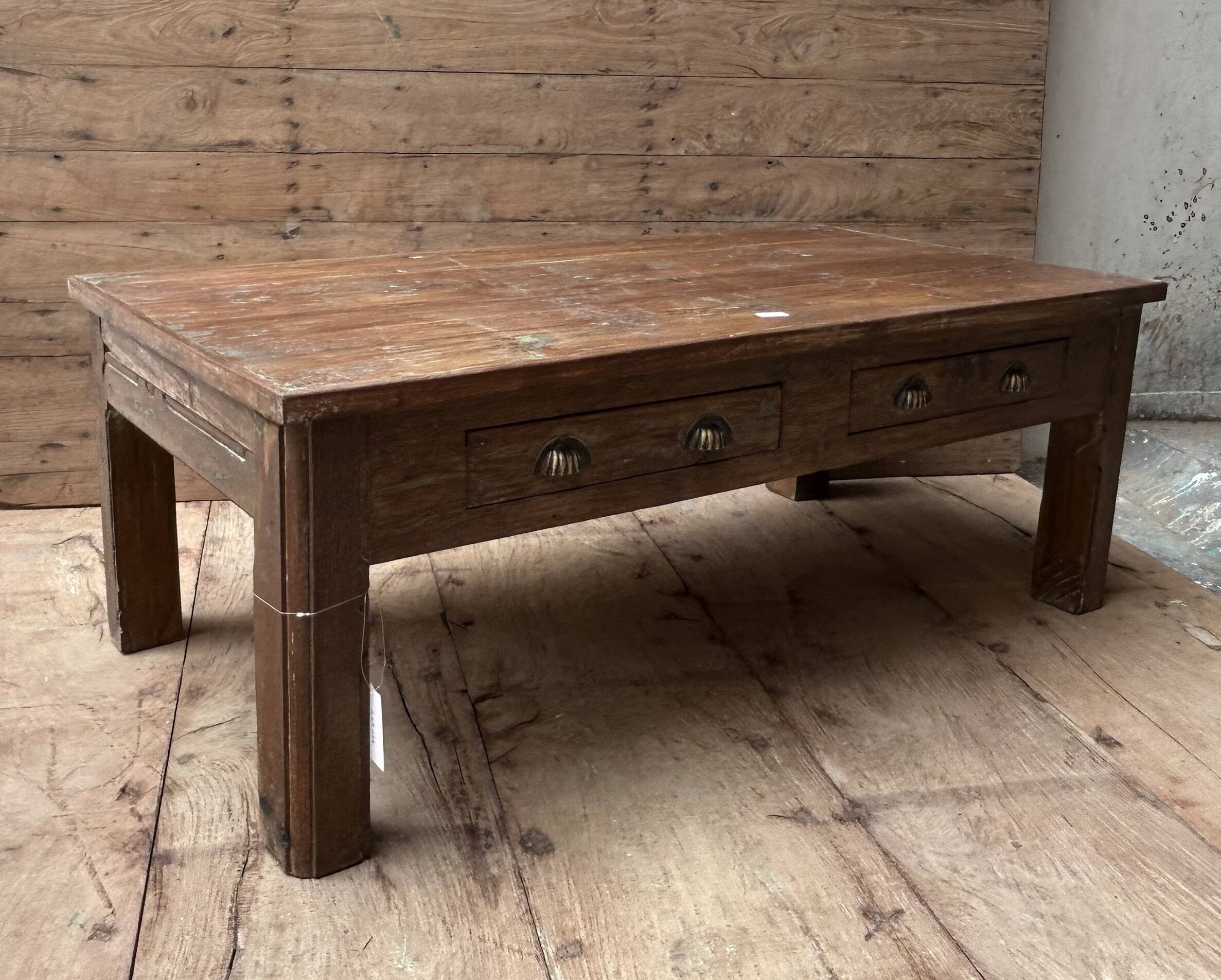 Burmese teak coffee table