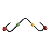 Wall coat rack with 4 wooden balls