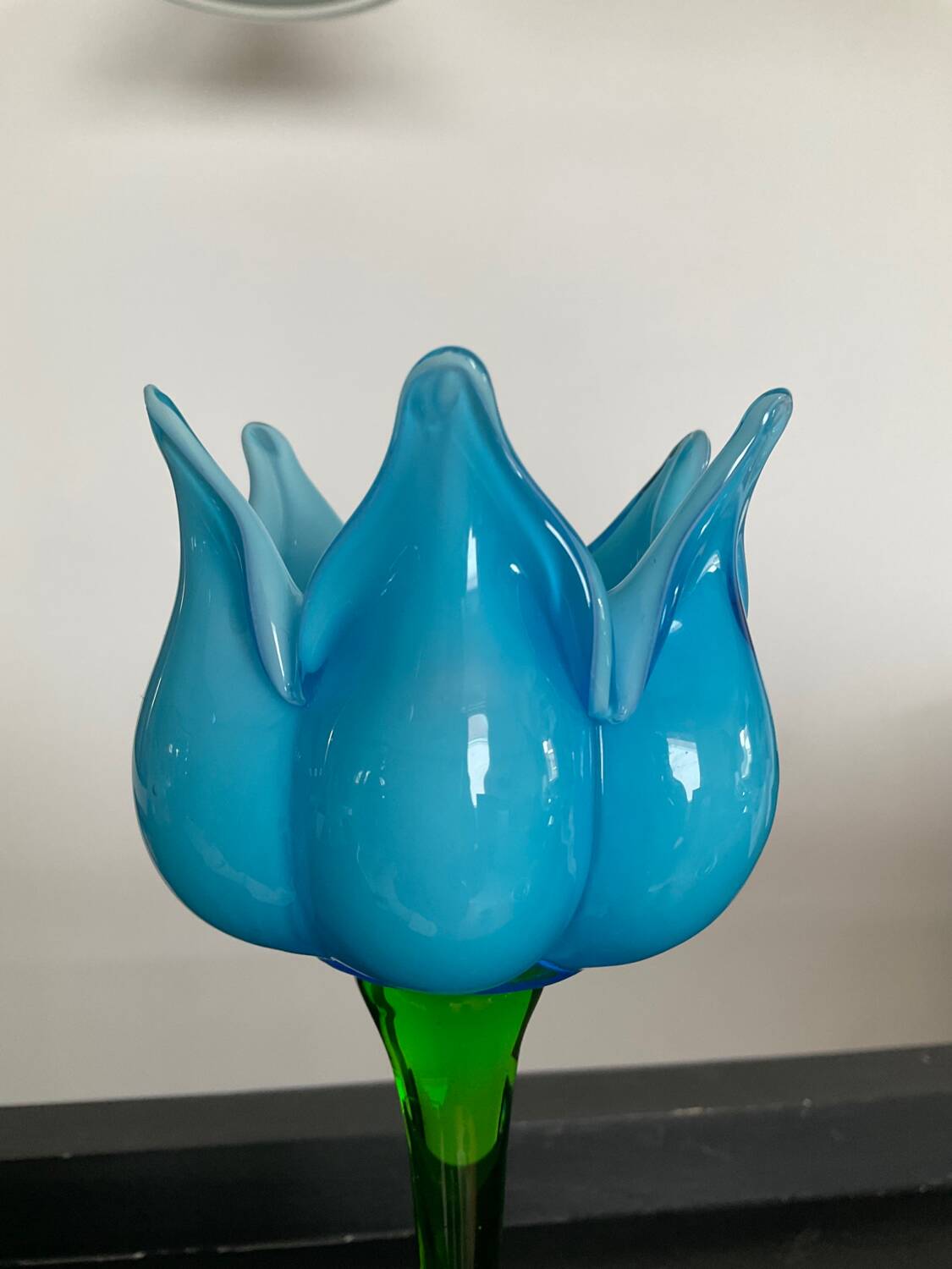 Vintage Murano flower candle holder in glass paste