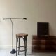 High bistro stool in turned wood and new cane, 1950