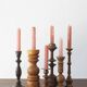 Bougeoirs scandinaves en bois, lot de 6