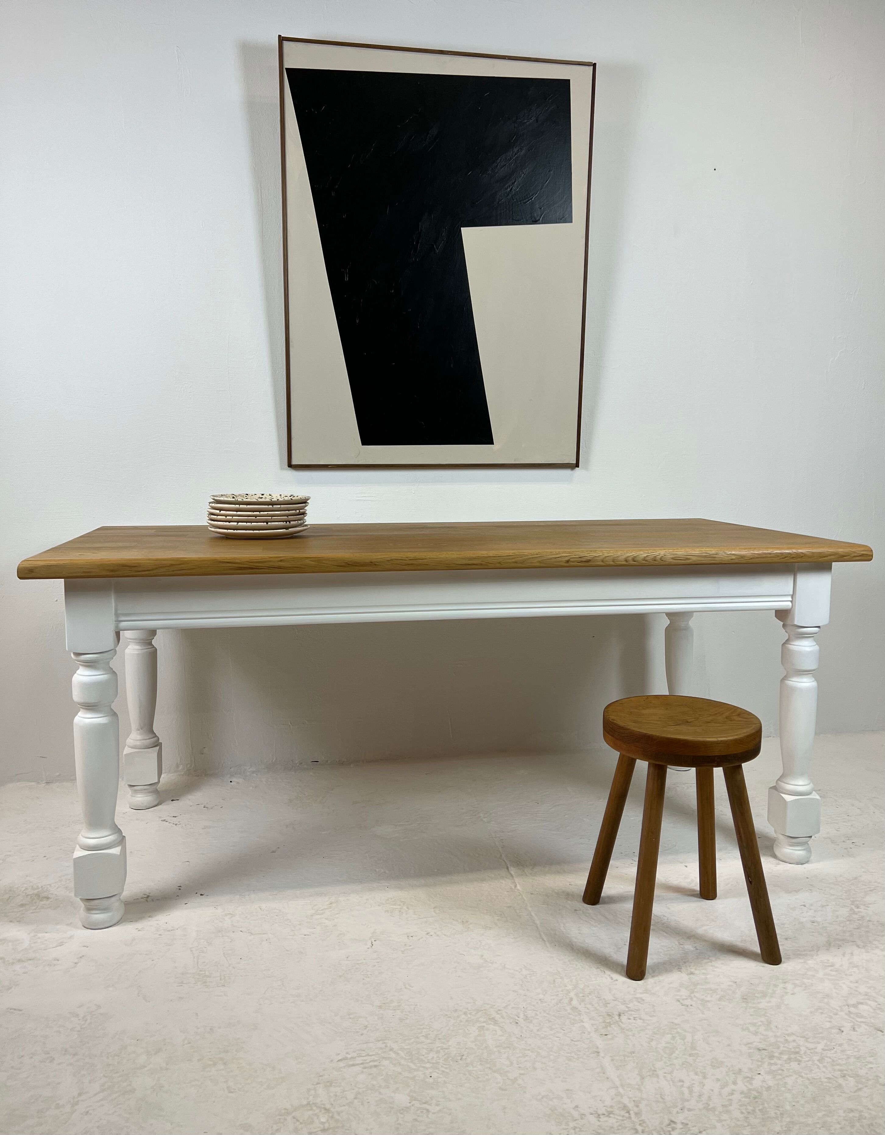 Ivory white base farmhouse table