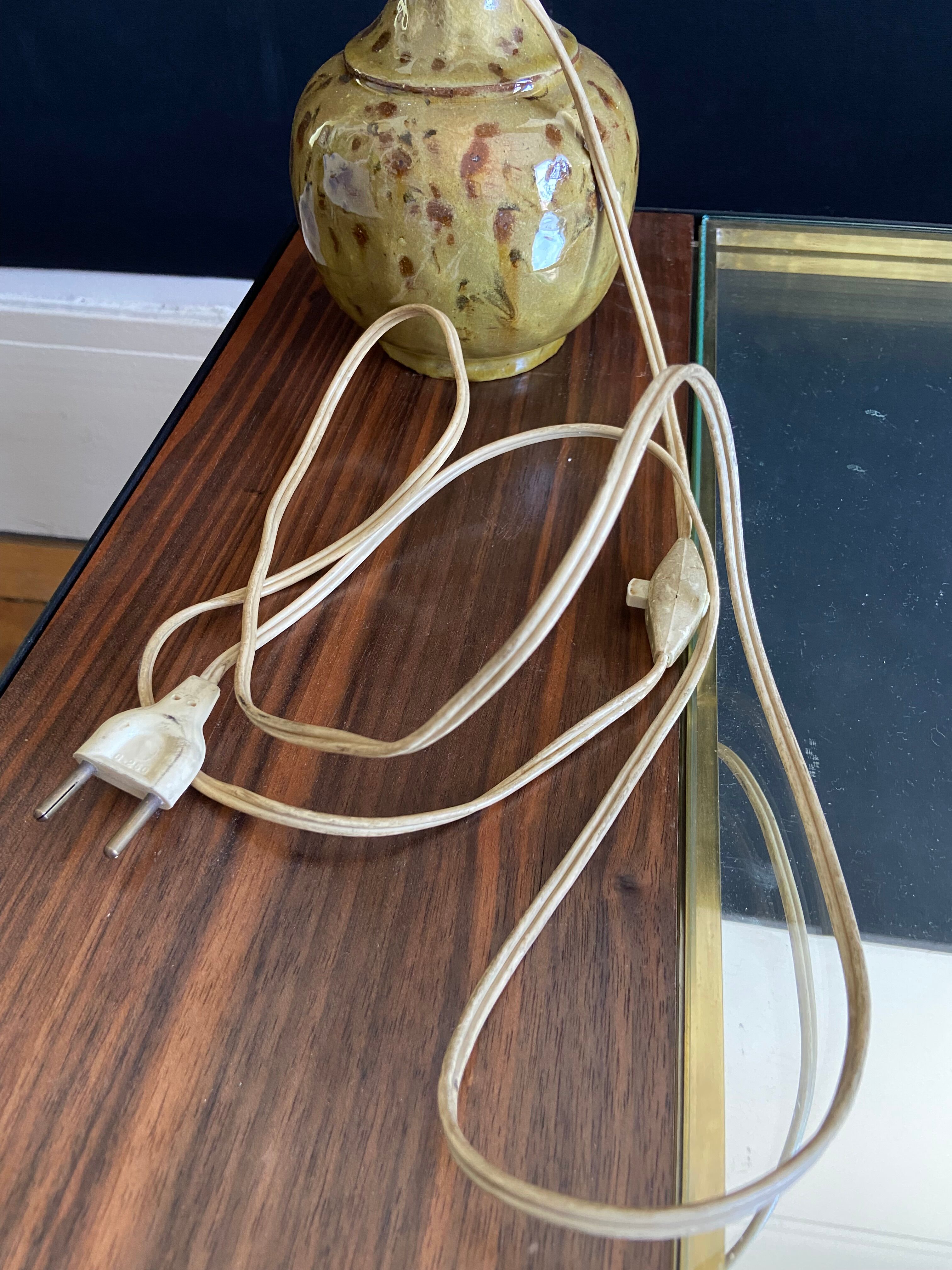 Lampe vintage céramique tuilerie normande Comptet Bavent 50 60 vintage