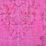 Oushak Floor Pink Wool Carpet 3148