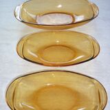 Ensemble de 3 ramequins en verre ambré vereco