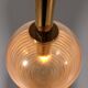 Glashütte Limburg hanging lamp amber glass, 1960s