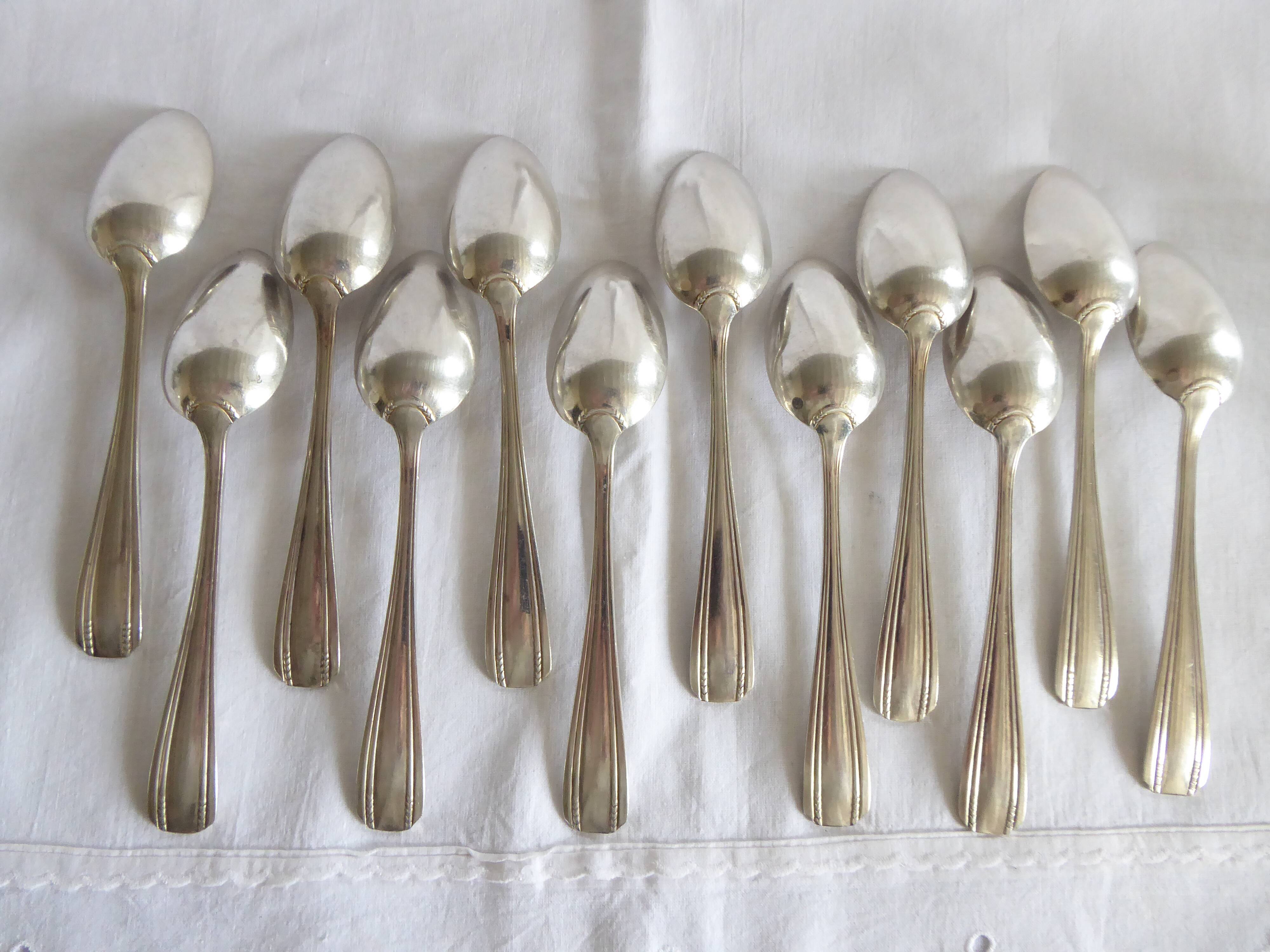 Orbrille JB silver metal cutlery set 37 pieces