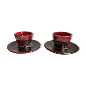 Duo de coquetiers Vallauris années 70