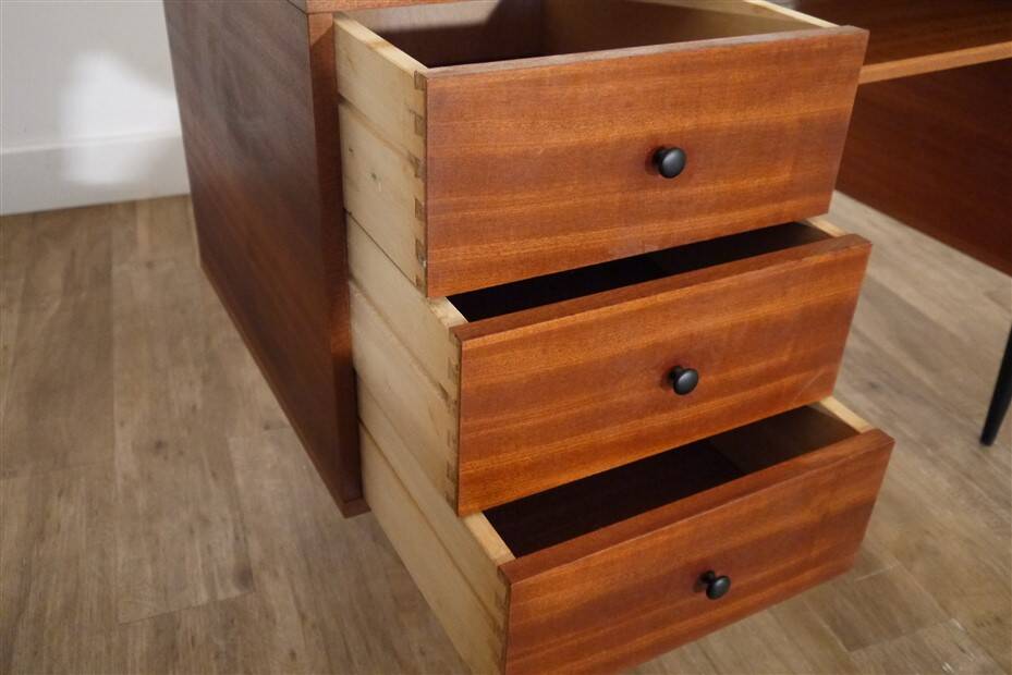 Bureau vintage scandinave en bois 1960