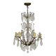 Vintage 8-light chandelier with glass pendants. 1960s.