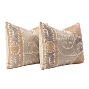 Lot de 2 housses de coussin brodées vintage 55x65 cm