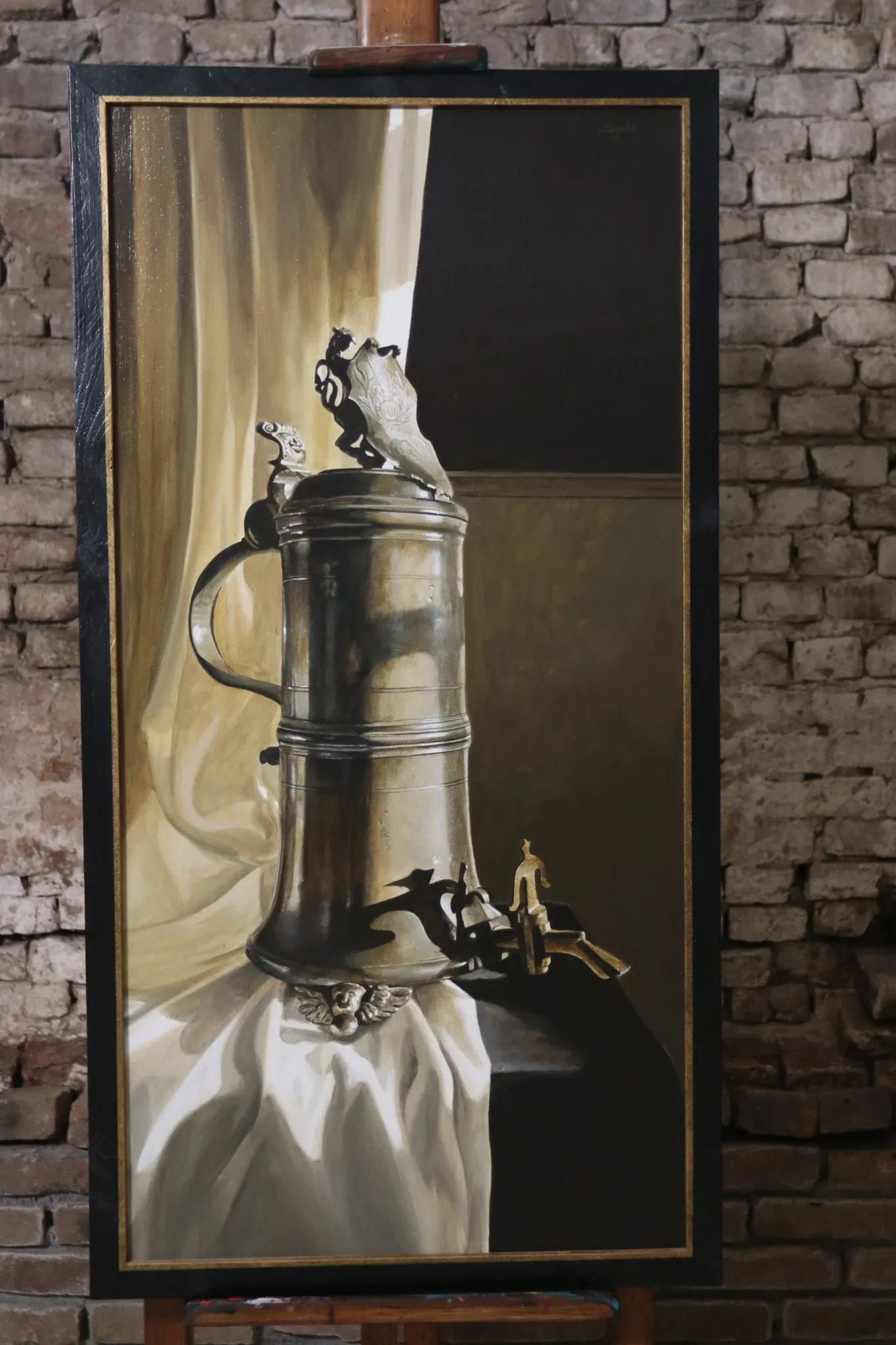 Still life with pewter potters' guild flagon – Marjolein van den Berg