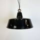Black enamel industrial pendant lamp, 1950s