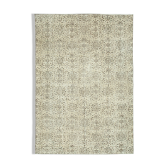 Hand-Knotted Unique Turkish Beige Carpet 214 cm x 300 cm - 25142