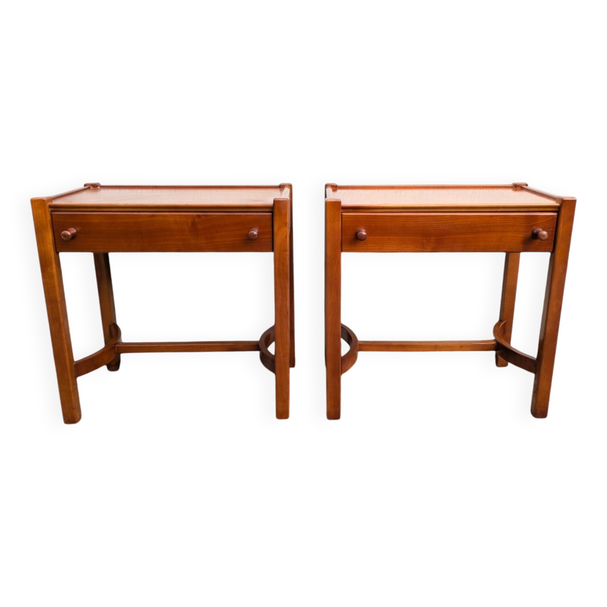 Pair of vintage Jacques Hauville bedside tables 1960 Roche Bobois