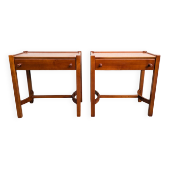 Pair of vintage Jacques Hauville bedside tables 1960 Roche Bobois