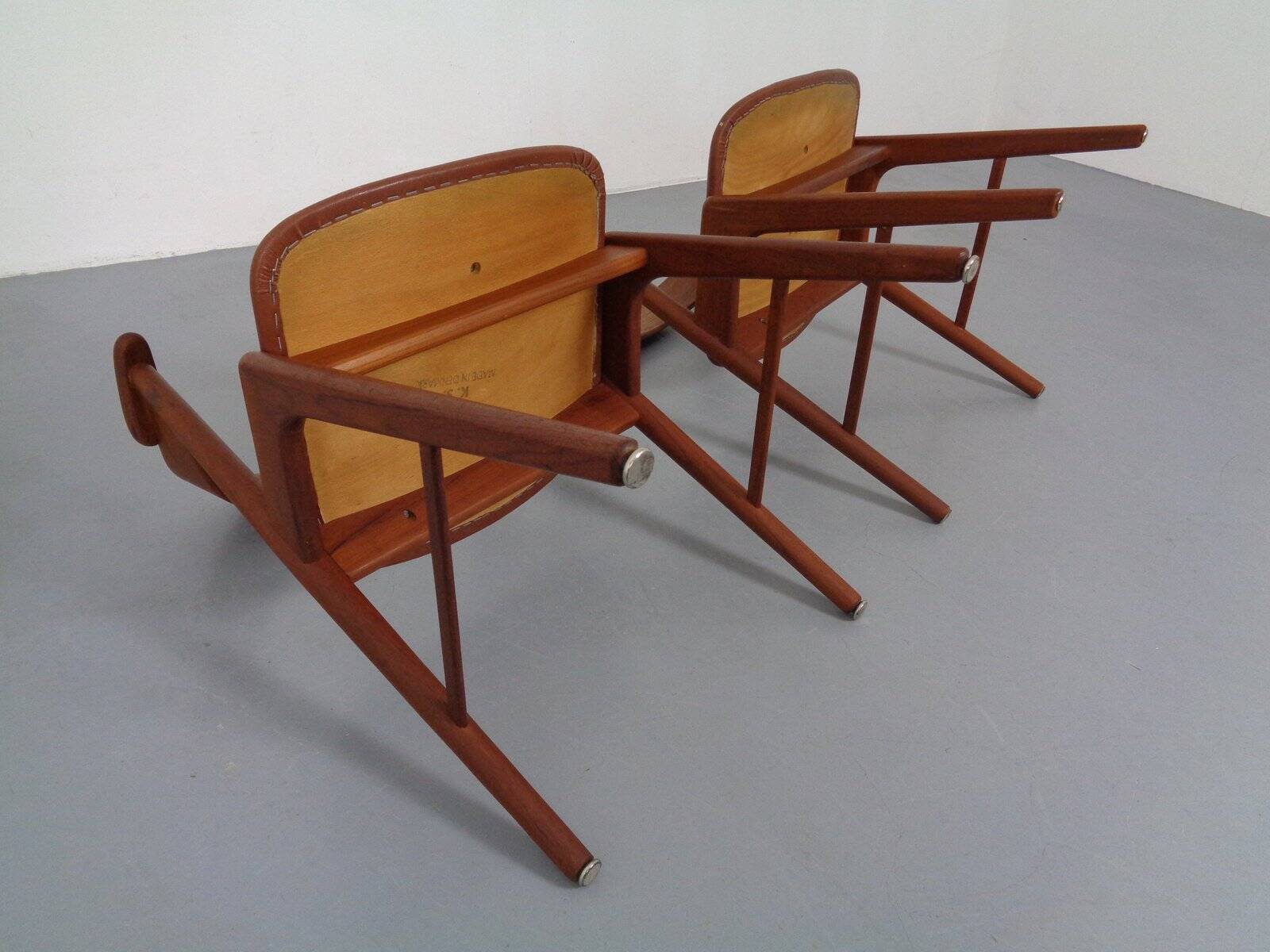 Teak dining chairs in teak by Korup Stolefabrik, Denmark, 1960s, set of 2.