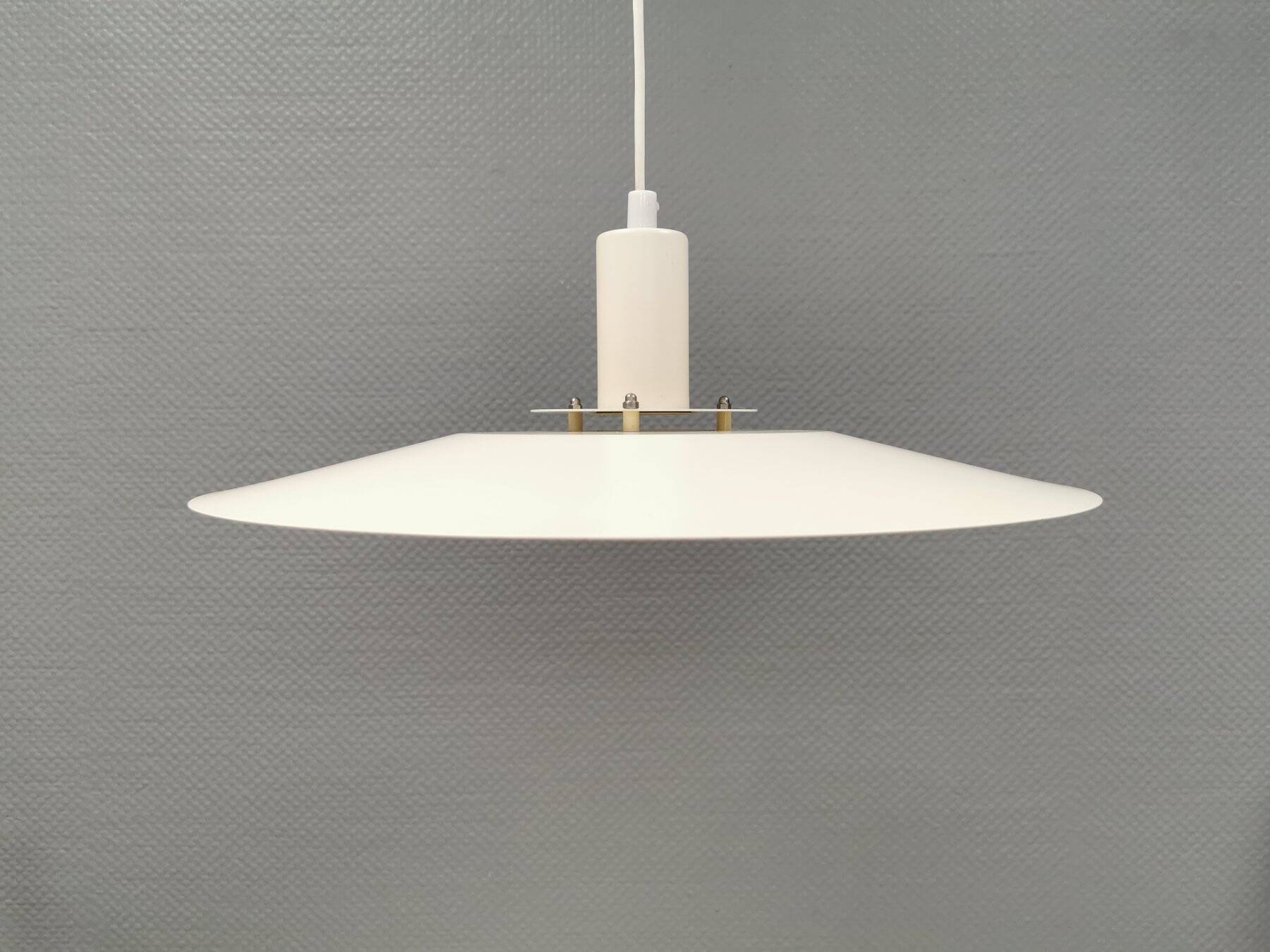 White slim hanging lamp from the Danish lamp produced by Lyfa, 1980s