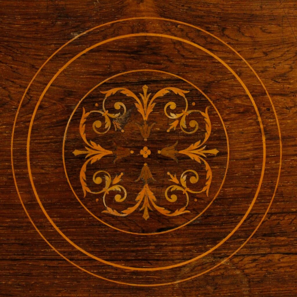 Side table English inlaid wood